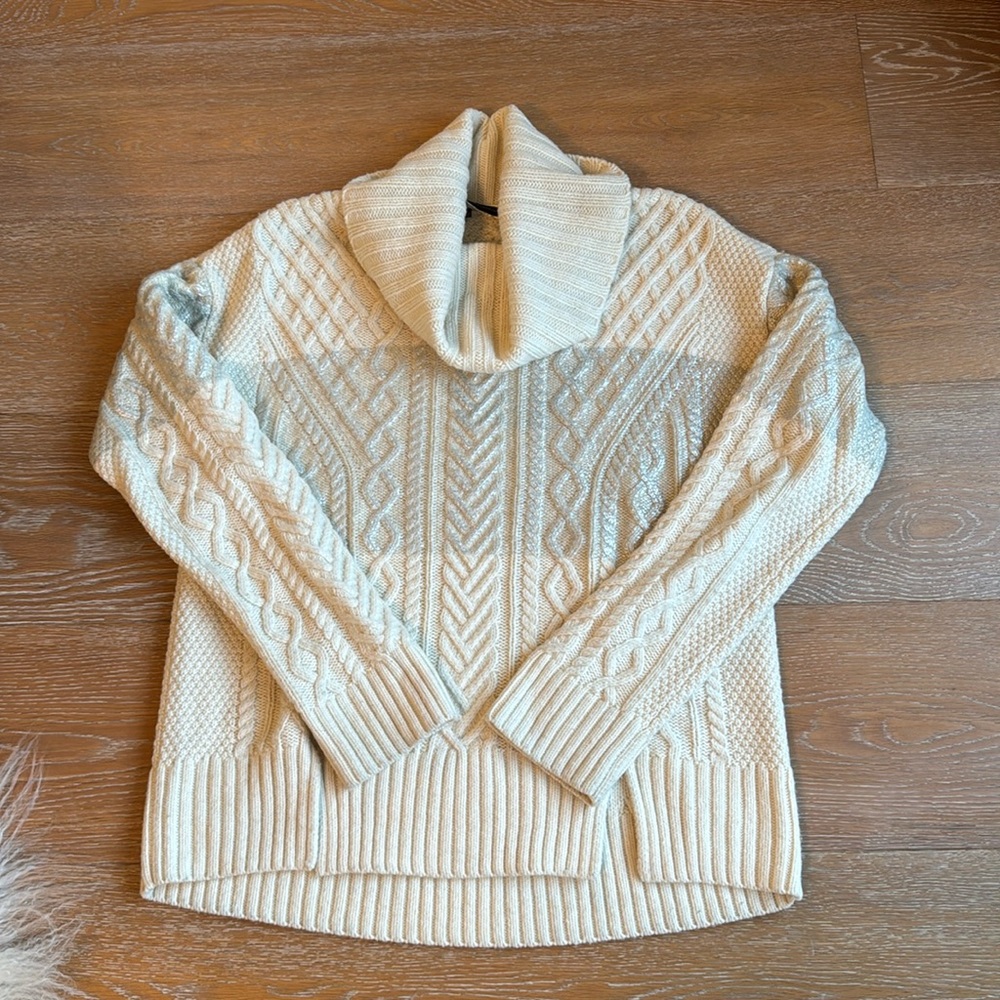 BCBGMaxAzria cable knit sweater turtleneck
